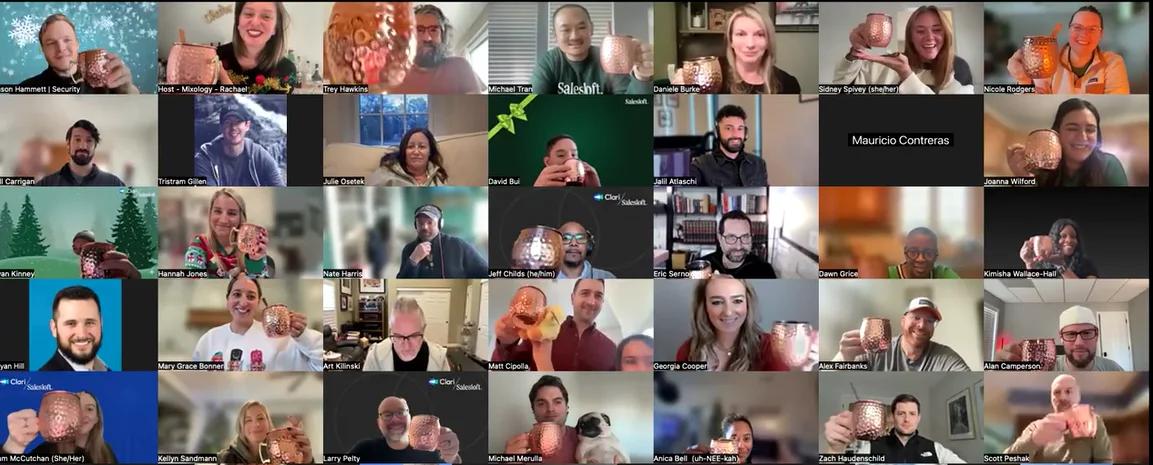Planning a Global Virtual Holiday Party: How TeamEvents.ai Brought Clari & Salesloft's Teams Together