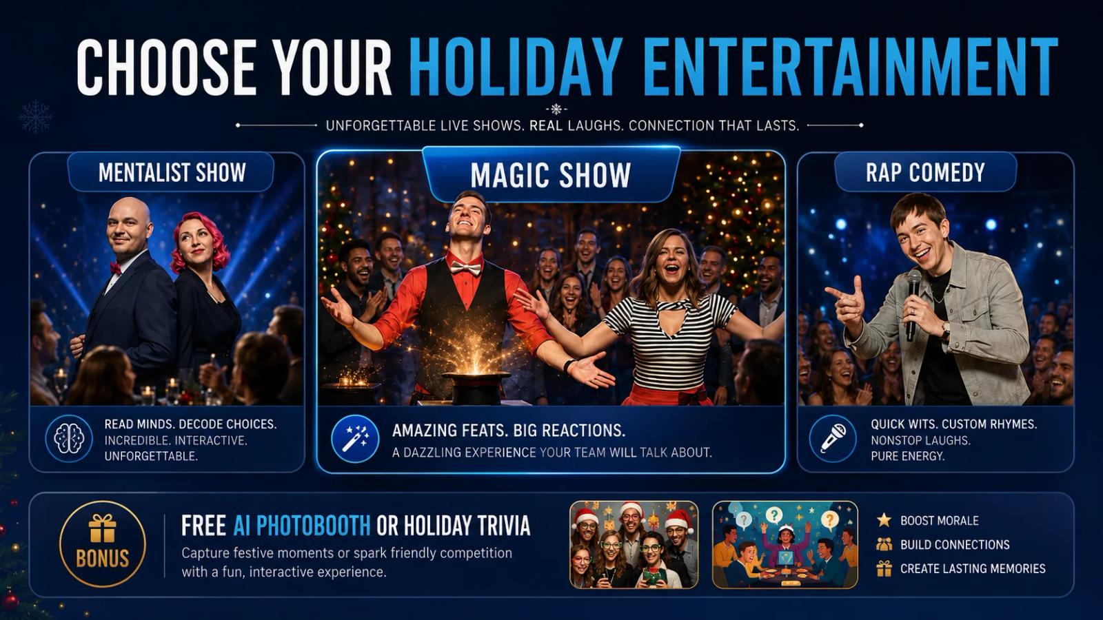 A Different Kind of Virtual Holiday Party: Let the Entertainment Take Center Stage